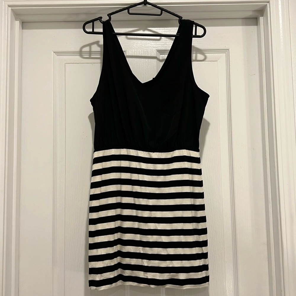 Forever 21 Stripes Dress Black White